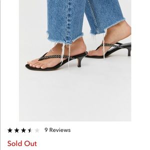 Diamond studded thong kitten sandals size 7